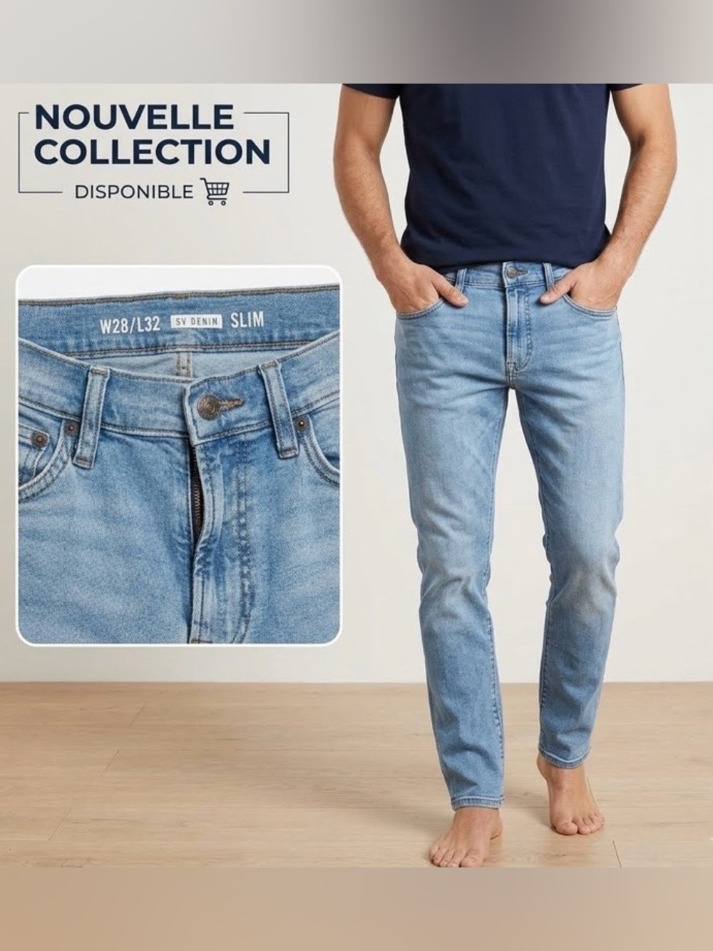 Slim Light Wash Men’s Jeans - Slim Fit